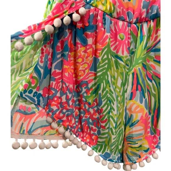 Lilly Pulitzer Daisy Romper Seaspray Lovers Coral Multi Strapless Size XS - Picture 8 of 11